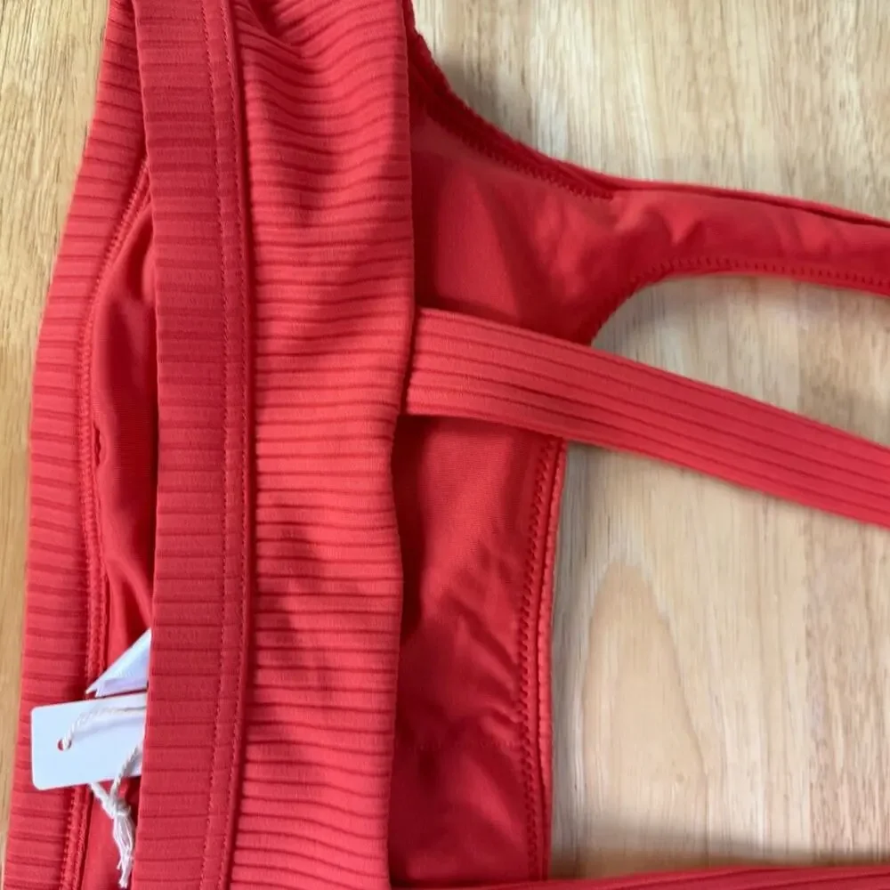 Madewell Leah Ribbed Scoop Neck Bikini Top Size Small